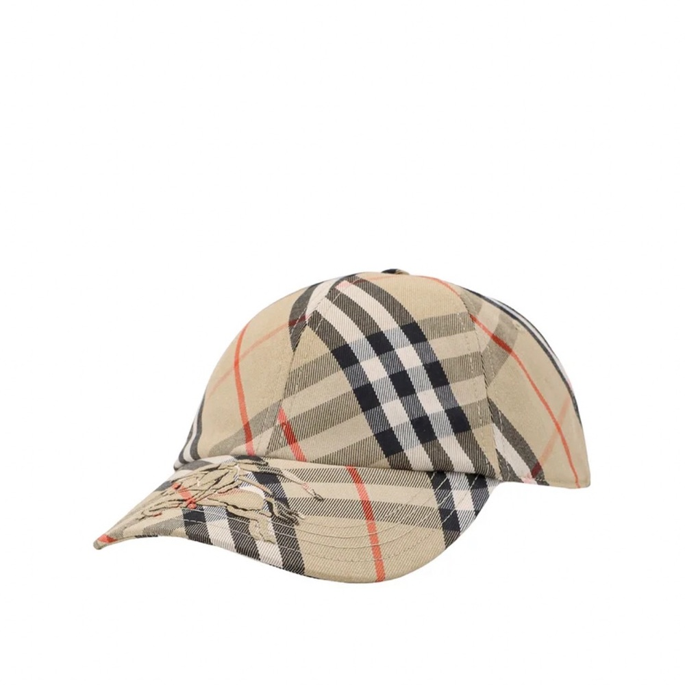 Burberry Beige Checkered Cap
